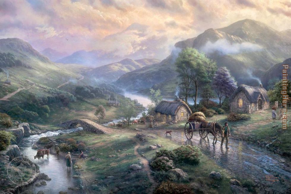 Emerald valley painting - Thomas Kinkade Emerald valley art painting
